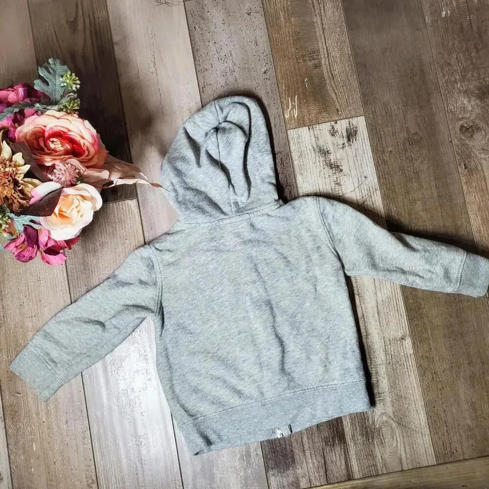 Joe Boxer Gray and Blue Size 18m Toddler Boy Fleece-Lined Zip-Up Hoodie